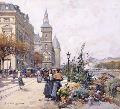 A Quai aux Fleurs és a Hotel alkotó: Eugene Galien Laloue