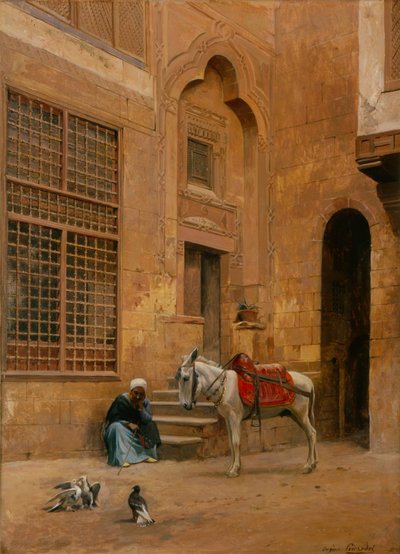 Az udvar (olaj, vászon) alkotó: Eugene Alexis Girardet