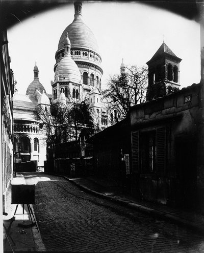 Párizs, a Szent Szív-bazilika, 1900 körül (zselatin ezüst nyomat) alkotó: Eugène Atget