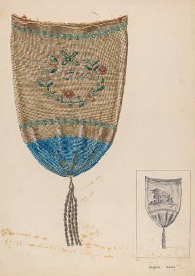 Táska, 1937 körül (akvarell kartonra) alkotó: Eugene Bartz