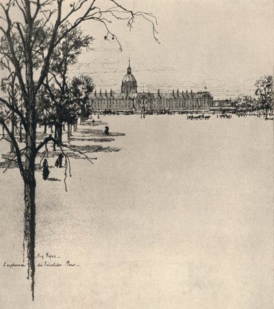 A Les Invalides esplanade, 1915 alkotó: Eugene Bejot