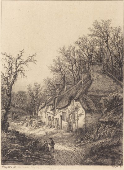 Víkendházak télen, 1840. alkotó: Eugene Bléry