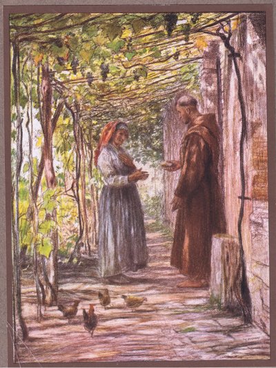 Masseo frátert kinevezik ajtónállónak, 1919 alkotó: Eugene Burnand