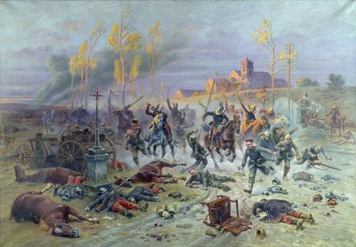 Francia katonák vádja a marne-i csatában, 1914. szeptember 8. vagy 9., 1915. alkotó: Eugene Chaperon
