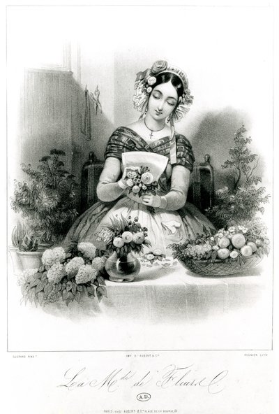 A virágárus c. 1840 alkotó: Eugene Charles Francois Guerard