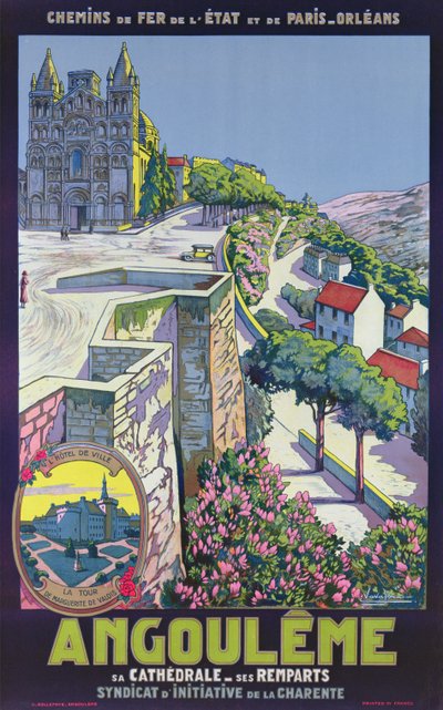 Angouleme-t reklámozó plakát (színes litó) alkotó: Eugene Charles Paul Vavasseur