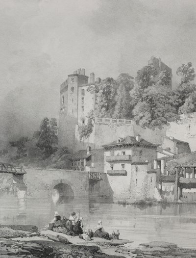 Festői és romantikus utazások az ókori Franciaországban. Bretagne: Chateau de Clisson alkotó: Eugene Ciceri