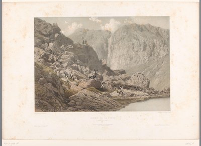 Túrázók a Furka-hágón Chemin de la Furka (cím a tárgyon) Arcok Svájcban és Savoyában (sorozat címe) La Suisse et la Savoie (sorozat címe az objektumon) alkotó: Eugene Ciceri