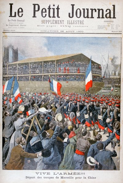 Francia csapatok indulnak Kínába, 1900 alkotó: Eugene Damblans