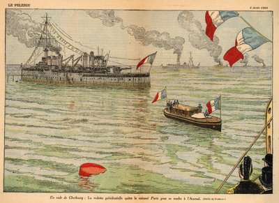 The Presidential Standard, Cherbourg Harbour, Dupla oldal elterjedt a "Le Pelerin"-ben 1925. augusztus 2-án (litográfia alkotó: Eugene Damblans
