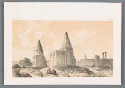 Sírok Qomban Tombeaux a Khoum (cím a tárgyon) Perzsa tájak (sorozat címe) Perse modern (sorozat címe) alkotó: Eugene Flandin