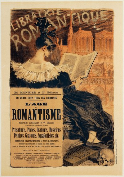 Romantikus könyvkereskedő, poszter: Eugene Samuel Grasset alkotó: Eugene Grasset