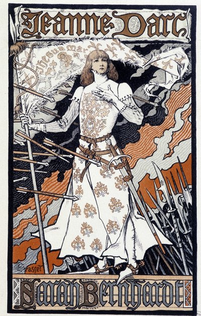 „” Joan of Arc” poszter (Henriette Rosine Bernard, Sarah Bernhardt (1844-1923) a Joan of Arcban játszik). SD. 1890 körül alkotó: Eugene Grasset