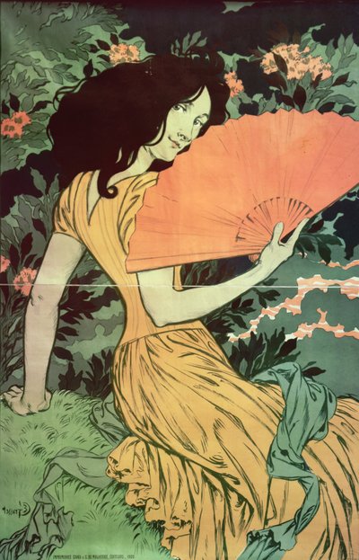 Nő legyezővel, 1900 alkotó: Eugene Grasset