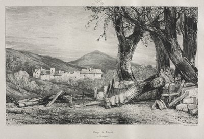 Festői és romantikus utazások a régi Franciaországban: Auvergne vol. II, Royat-szurdok, 79. tábla, 1830 alkotó: Eugene Isabey