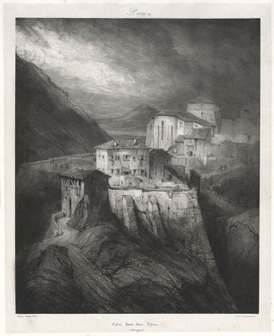 Festői és romantikus utazások a régi Franciaországban: Auvergne vol. II: Szent János templom, Thiers, tábla alkotó: Eugene Isabey