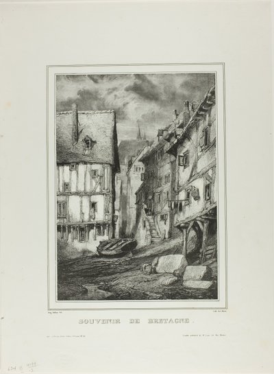 Negyedik tányér, a Souvenir of Bretagne-ból alkotó: Eugene Isabey