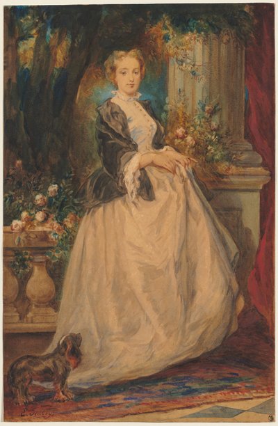 Madame Thomas (született Camille Boucher) portréja alkotó: Eugene Isabey