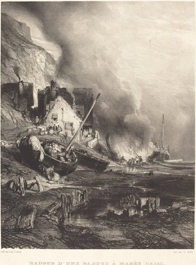 Csónak átszerelése apálykor alkotó: Eugene Isabey