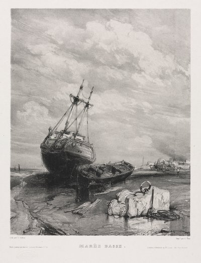 Hat tengerészgyalogos: Apály, 1833. alkotó: Eugene Isabey