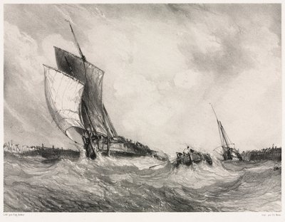 Hat tengerészgyalogos: Visszatérés kikötőbe, 1833. alkotó: Eugene Isabey