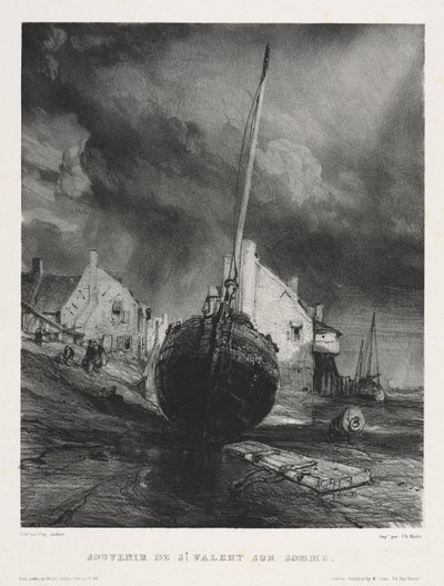 Hat tengerészgyalogos: Szent Valéry sur Somme szuvenírje alkotó: Eugene Isabey