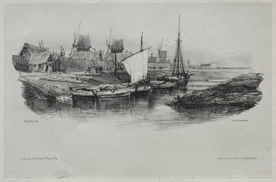Emléktárgyak: Csatornapart, 1832. alkotó: Eugene Isabey