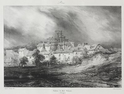 Festői és romantikus utazások az ókori Franciaországban, Auvergne: Château de Pont-Gibaud alkotó: Eugene Isabey