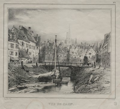 Caen látképe, 1832. alkotó: Eugene Isabey
