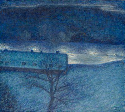 Téli éjszaka a rakparton alkotó: Eugène Jansson