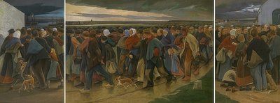 Az emigránsok (triptichon). 1896 alkotó: Eugene Laermans