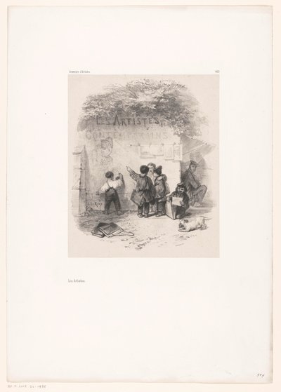 Gyerekek a fal előtt Les Artistes (cím a tárgyon) Souvenirs d