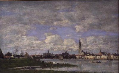 Antwerpen Flandria csúcsáról (olaj, vászon) alkotó: Eugene Louis Boudin