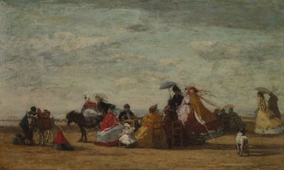 Tengerparti jelenet, c. 1865-1867 (olaj, falemez) alkotó: Eugene Louis Boudin