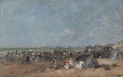 Strandjelenet Trouville-ben, 1870-74 körül alkotó: Eugene Louis Boudin