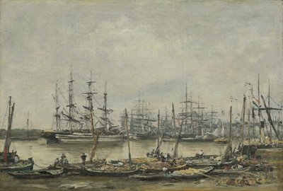 Bordeaux, a rakpartok, 1874 alkotó: Eugene Louis Boudin