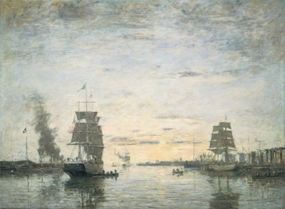 Bejárat a kikötőbe, Le Havre, 1883. alkotó: Eugene Louis Boudin
