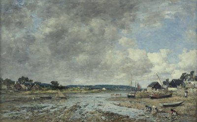 Táj mosónőkkel, 1873 alkotó: Eugene Louis Boudin