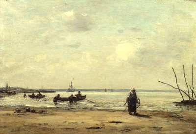 Apály Honfleur közelében, 1864-66 körül (olaj, tábla) alkotó: Eugene Louis Boudin