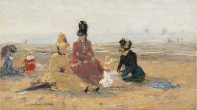 A tengerparton, Trouville, 1887. alkotó: Eugene Louis Boudin