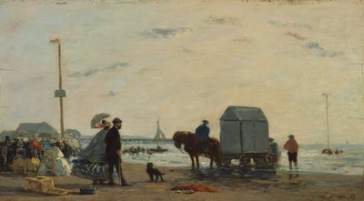 A Trouville-i tengerparton, 1863. alkotó: Eugene Louis Boudin