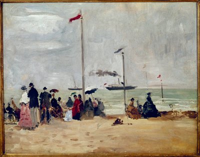 Trouville tengerpartján, Normandiában (olaj, vászon alkotó: Eugene Louis Boudin