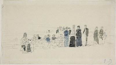Alsószoknyák a tengerparton (recto); Breton nők a tengerparton (fordítva) alkotó: Eugene Louis Boudin