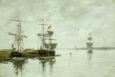 Kikötői jelenet, 1880 körül alkotó: Eugene Louis Boudin