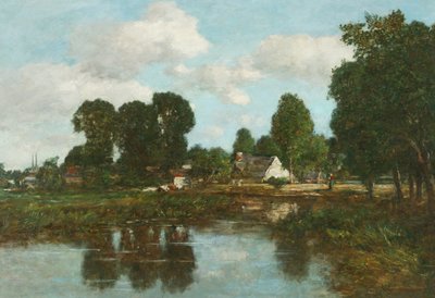 Quimper nyomás (olaj a panelen) alkotó: Eugene Louis Boudin