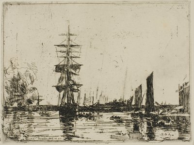 Tengeri táj csónakokkal alkotó: Eugene Louis Boudin