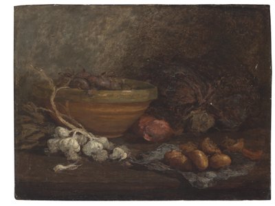 Csendélet hagymával, 1853-56 körül alkotó: Eugene Louis Boudin