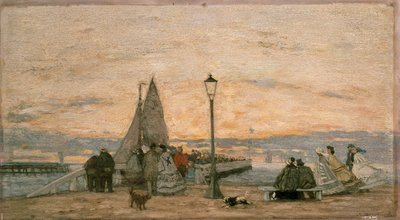 A trouville-i móló: Naplemente, 1862 alkotó: Eugene Louis Boudin