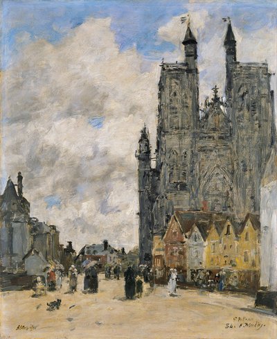 A Szent Vulfran-templom tere Abbeville-ben alkotó: Eugene Louis Boudin