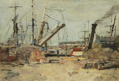 A vonóhálós hajók, 1885. alkotó: Eugene Louis Boudin